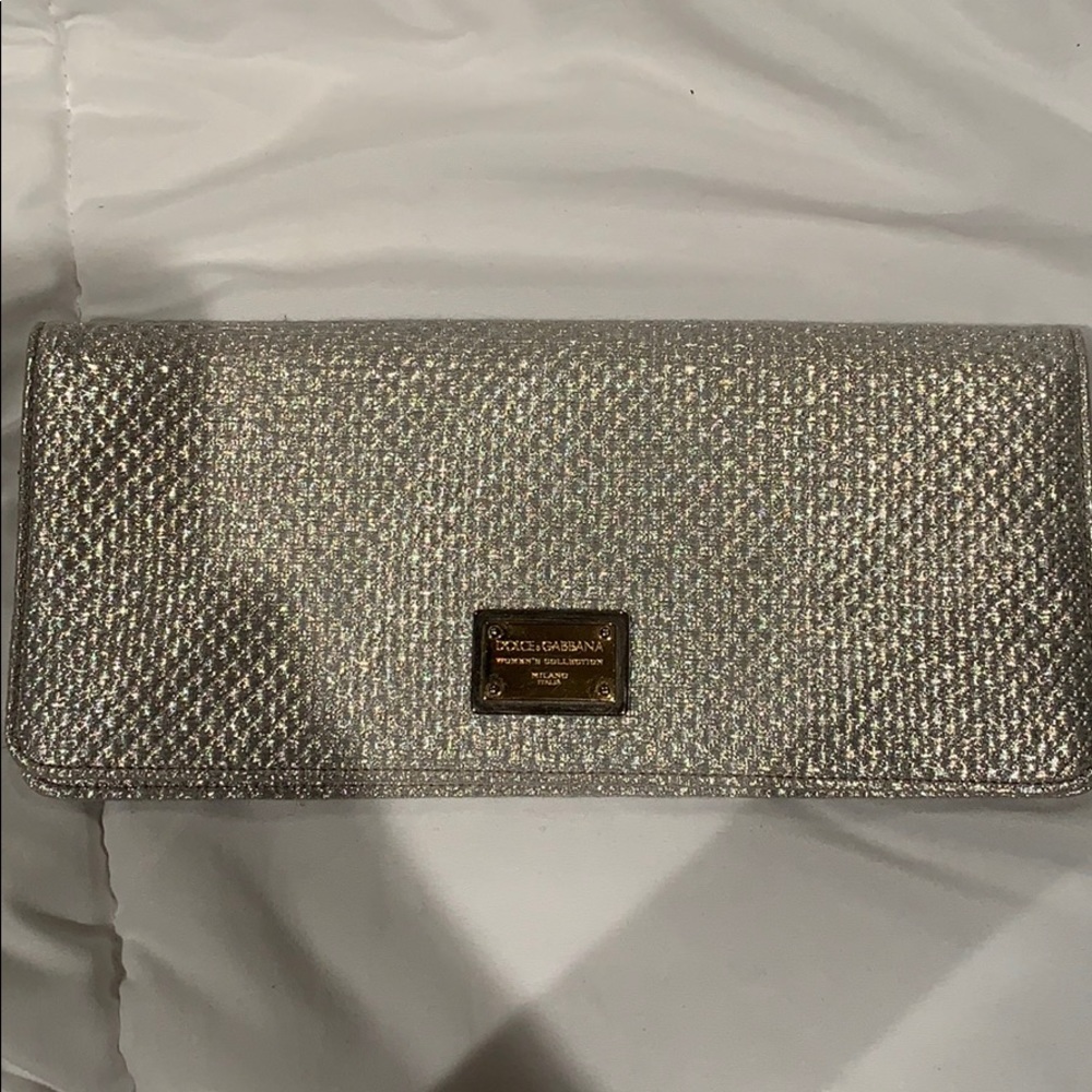 Dolce and Gabbana miss Zoe metallic clutch